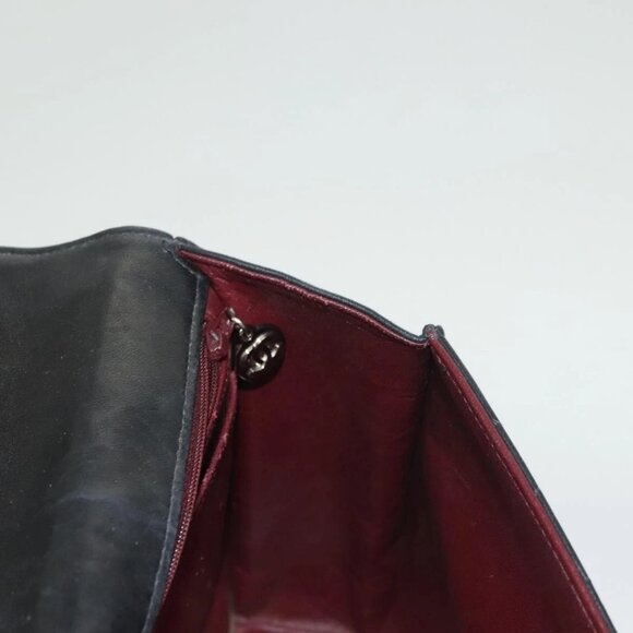 CHANEL Matelasse Chain Hand Bag Lamb Skin Black Silver CC Auth 133037 - Picture 12 of 16